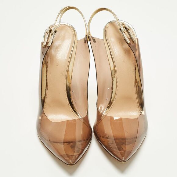 Gianvito Rossi Kyle Size 41 Tricolor Leather And Pvc Slingback Pumps - Picture 3 of 7